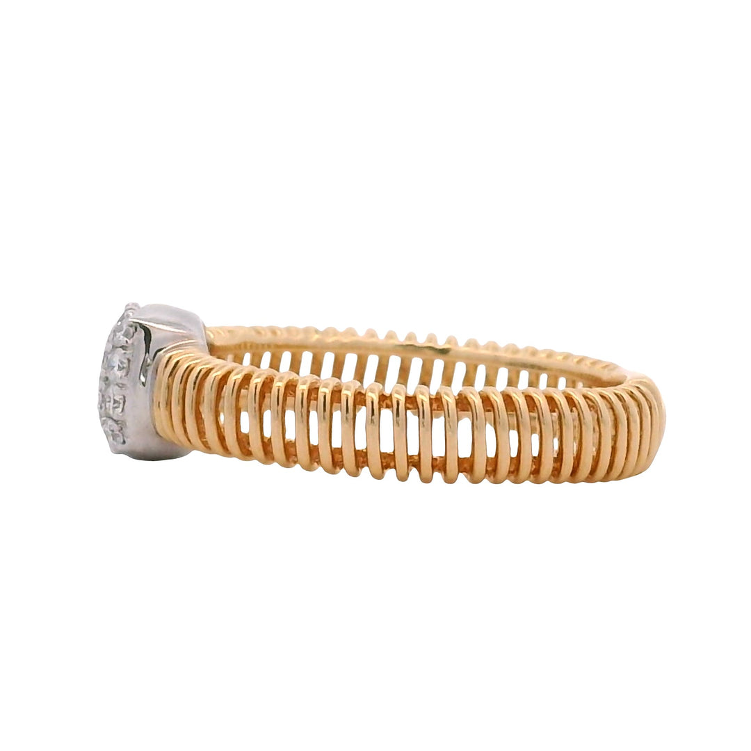 18K Two-Tone Gold 0.19CTW Diamond Tubogas Band Ring