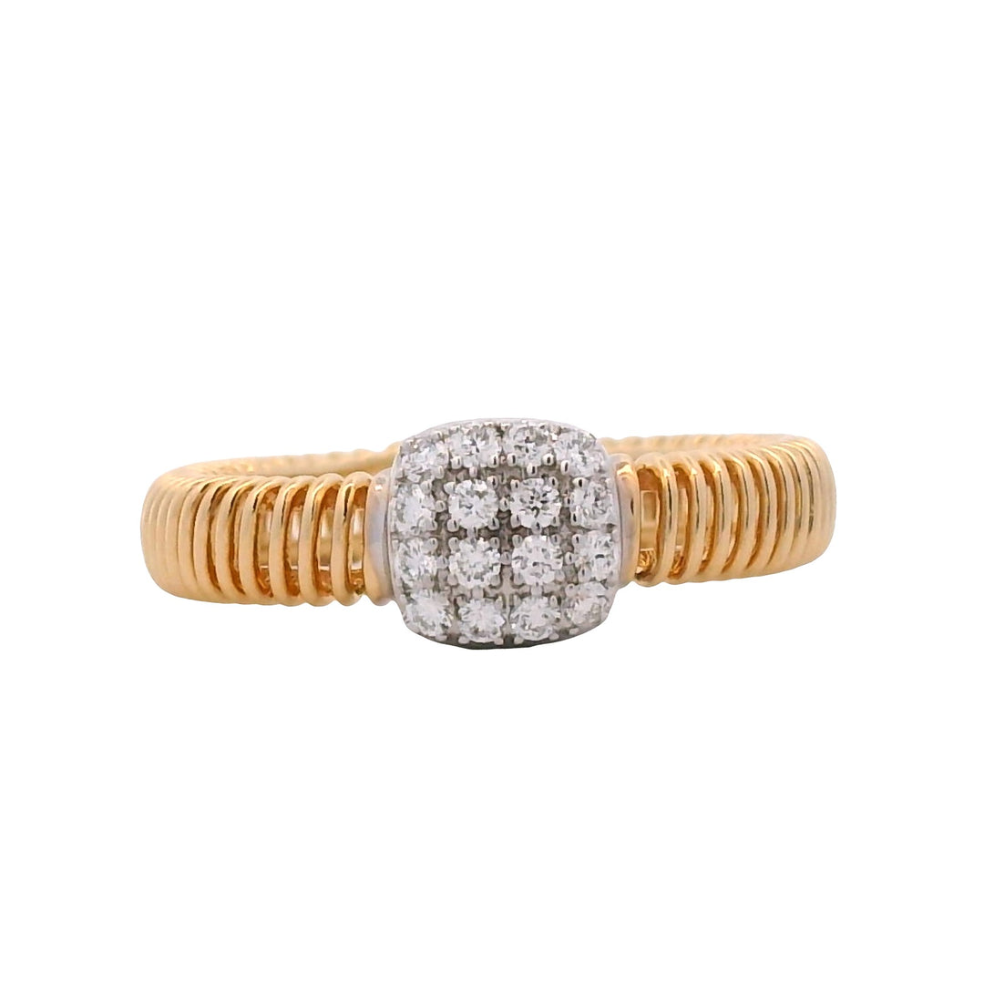 18K Two-Tone Gold 0.19CTW Diamond Tubogas Band Ring