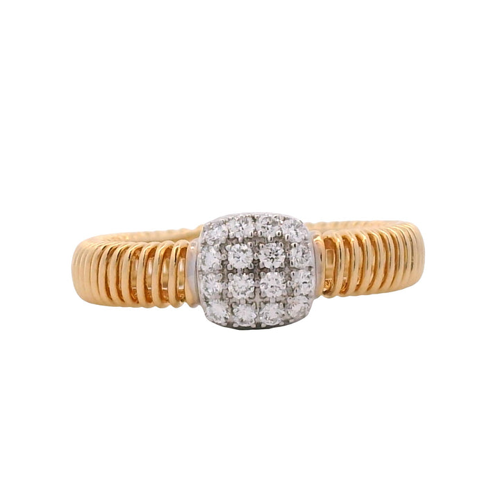 18K Two-Tone Gold 0.19CTW Diamond Tubogas Band Ring