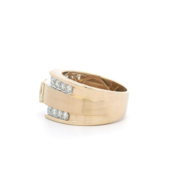 Estate 14K Yellow Gold 1.65CTW Radiant-Cut Fancy Yellow Diamond Ring