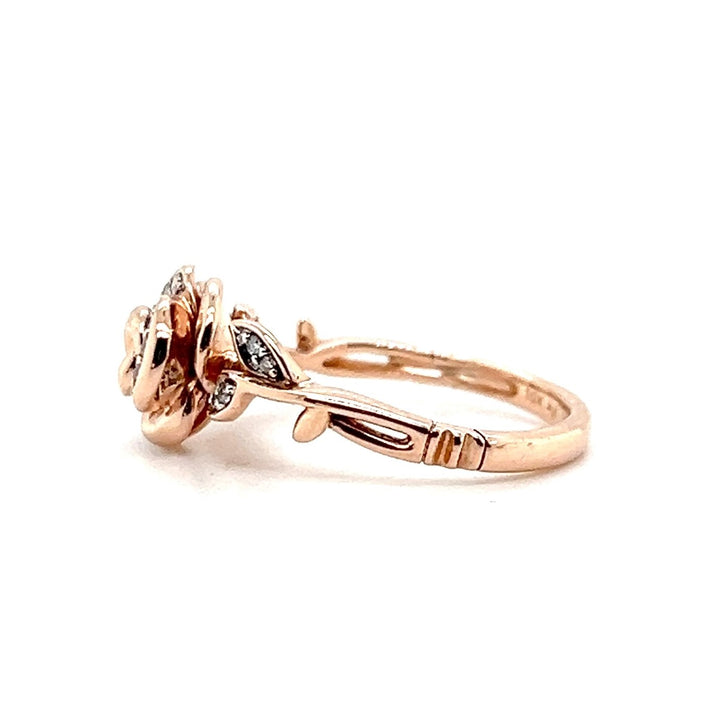 Estate 10K Rose Gold Disney's Beauty & the Beast Enchanted Diamond Rose Ring