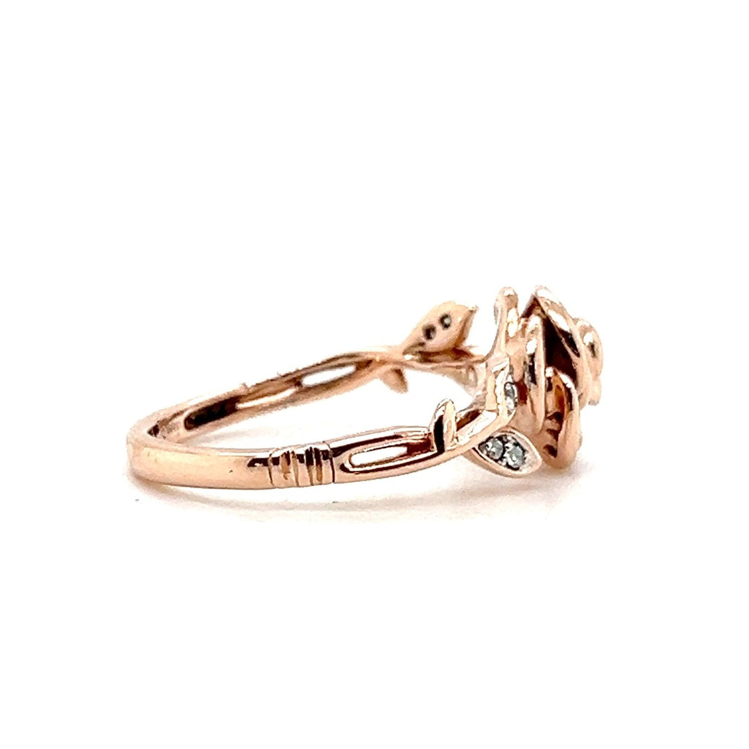 Estate 10K Rose Gold Disney's Beauty & the Beast Enchanted Diamond Rose Ring
