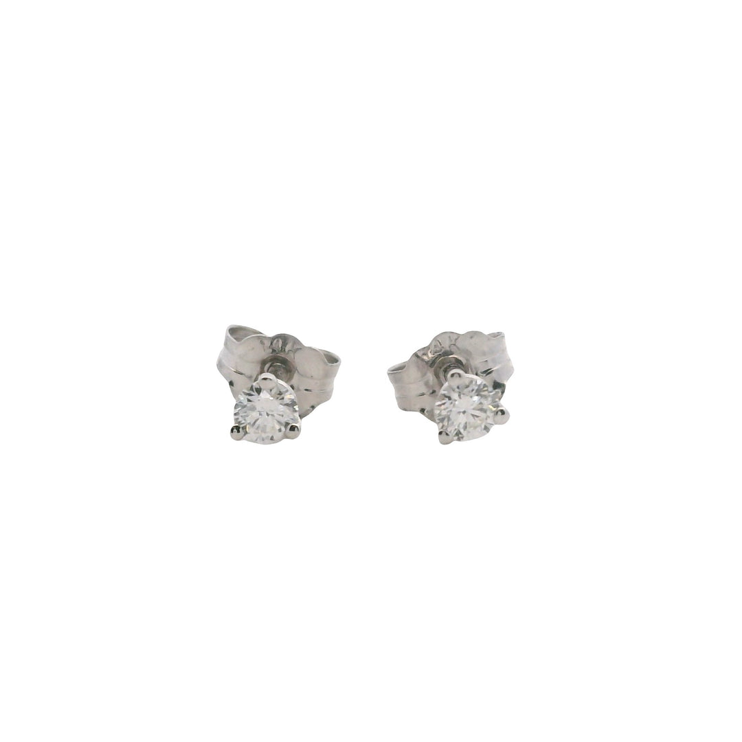 14K White Gold 0.15CTW Diamond Solitaire Martini Stud Earrings