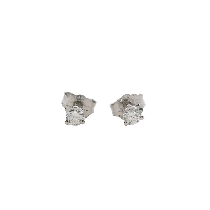 14K White Gold 0.15CTW Diamond Solitaire Martini Stud Earrings