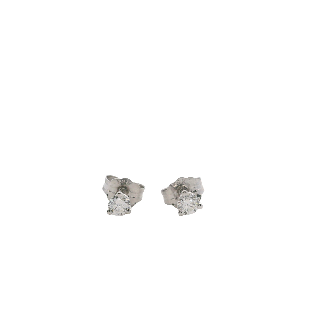 14K White Gold Diamond Martini Stud Earrings - 0.20 TCW