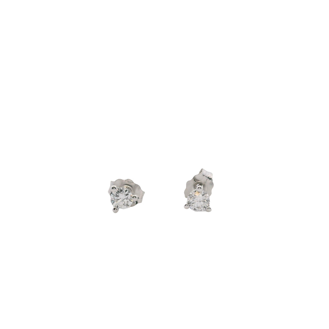 14K White Gold 0.25CTW Diamond Solitaire Martini Stud Earrings