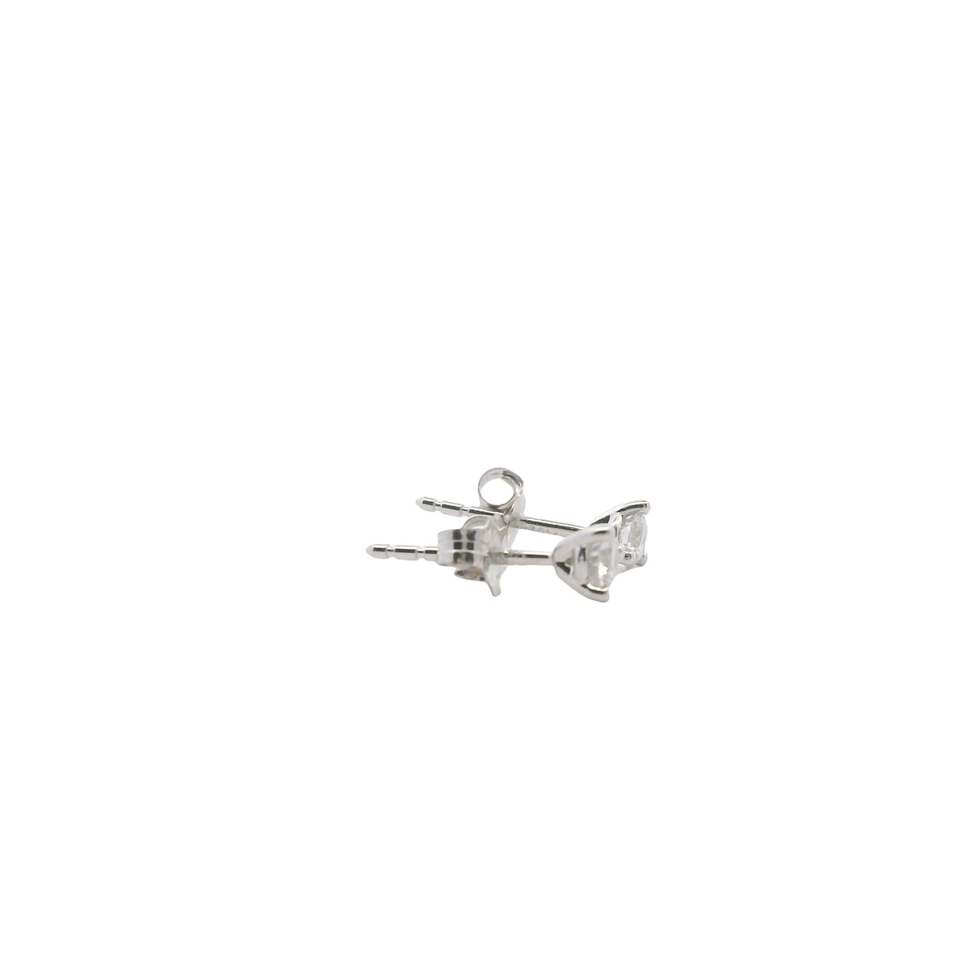 14K White Gold Diamond Martini Stud Earrings - 2.00 TCW
