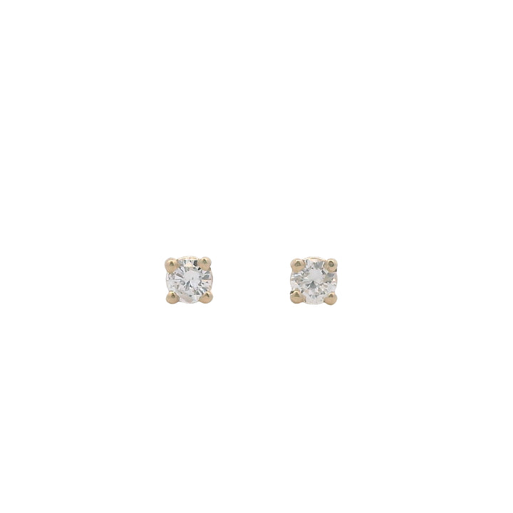 14K Yellow Gold 0.17ctw Round Diamond Stud Earrings