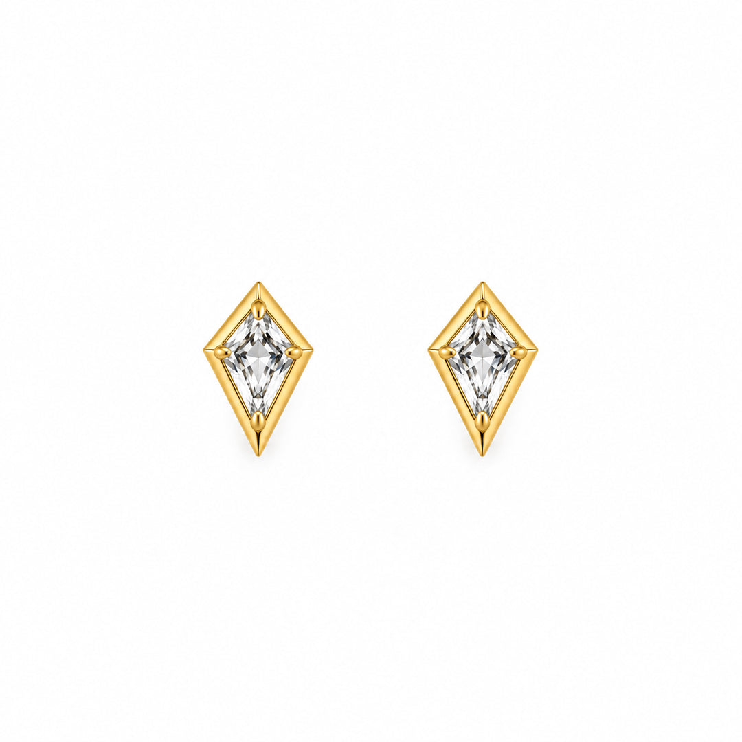 10K Yellow Gold 0.70CTW Kite Lab Grown Diamond Solitaire Stud Earrings