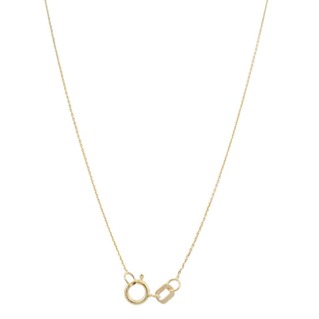 14K Yellow and White Gold Diamond Turtle Pendant Necklace with Cable Chain
