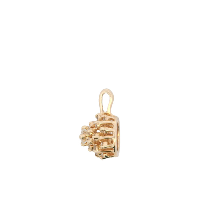 Estate 18K Yellow Gold 0.85CTW Round Diamond Flower Pendant