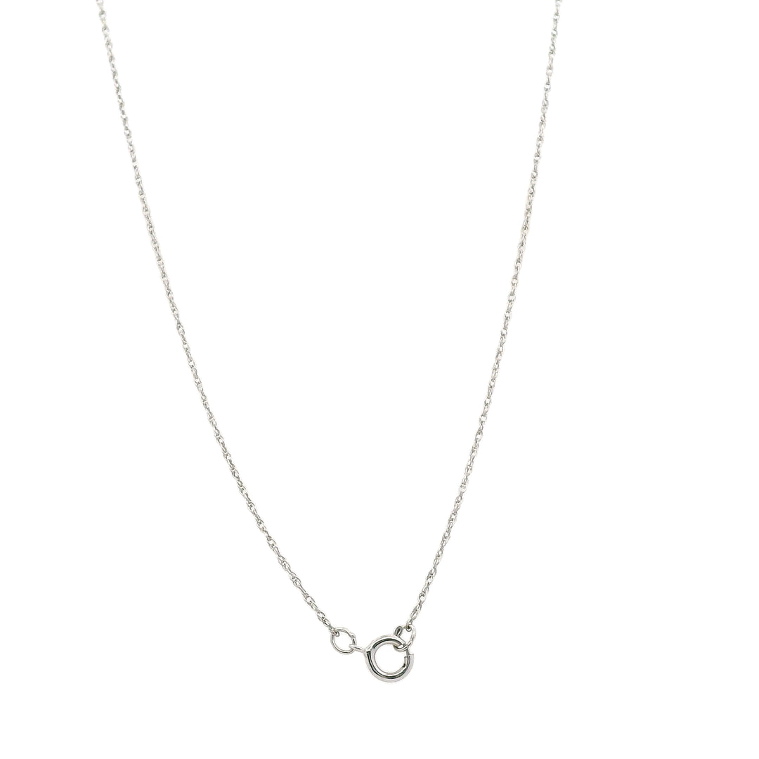 Estate 14K White Gold 0.16CTW Diamond Open Teardrop Pendant Necklace