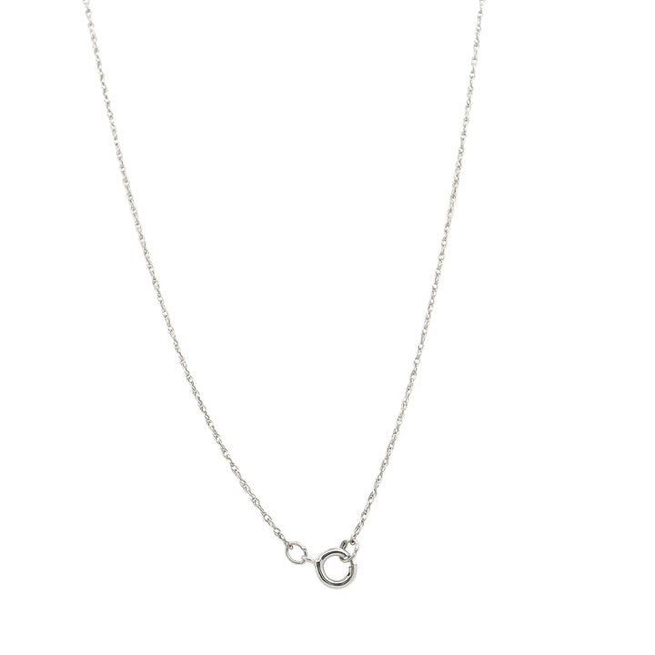 Estate 14K White Gold 0.16CTW Diamond Open Teardrop Pendant Necklace