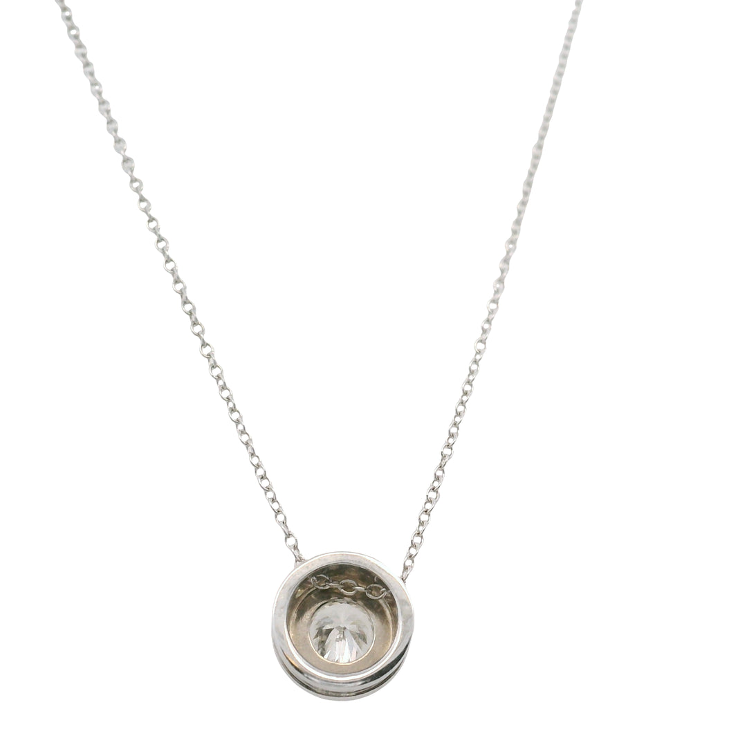 14K White Gold 0.44CTW Diamond Solitaire Necklace