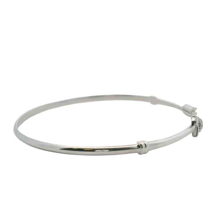 Estate Sterling Silver 0.03CTW Diamond Arrow Cuff Bracelet