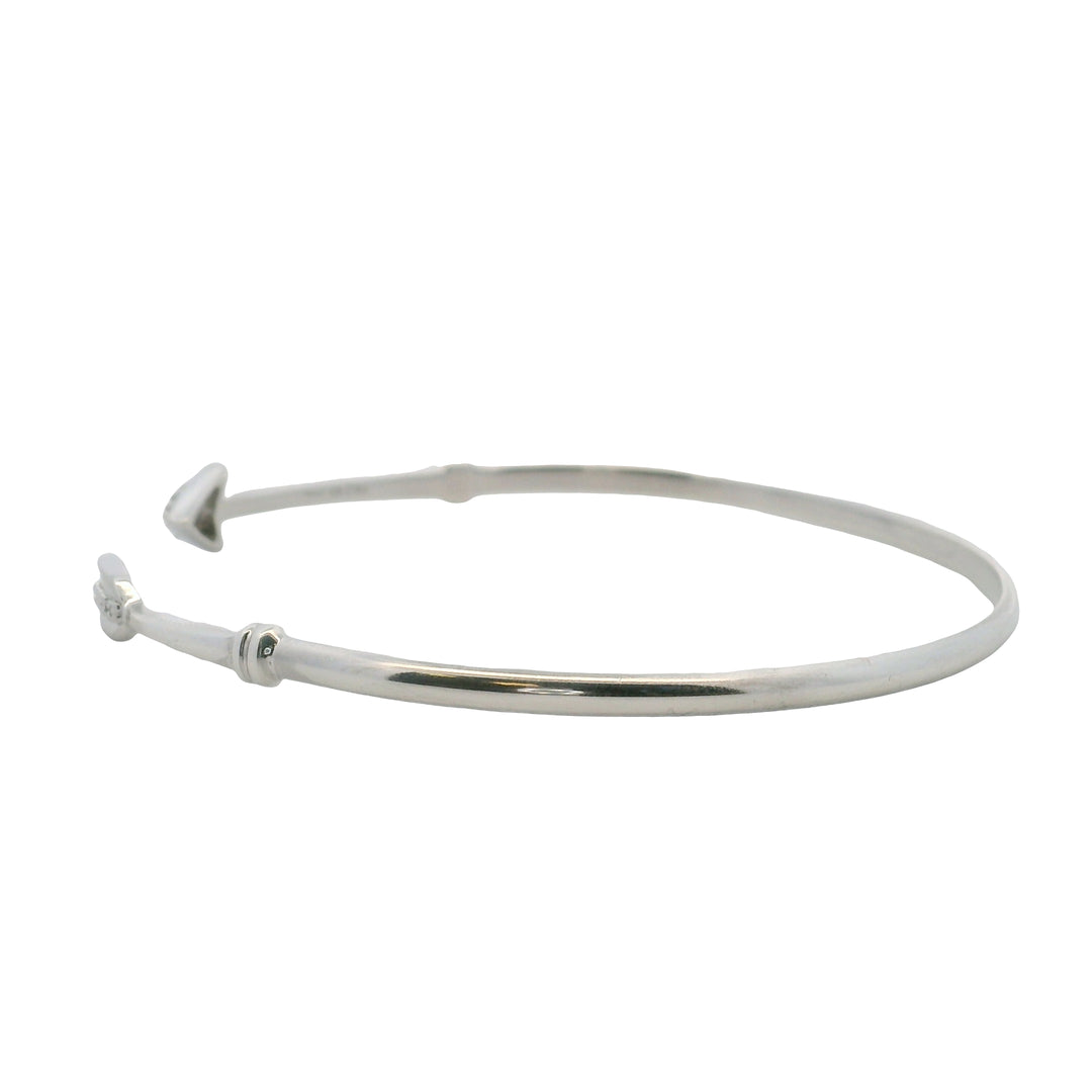 Estate Sterling Silver 0.03CTW Diamond Arrow Cuff Bracelet