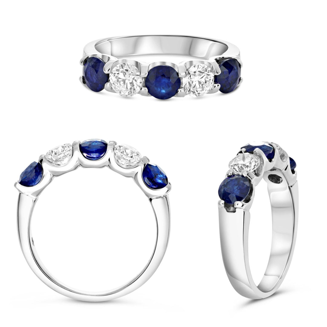 14kt Diamond and Sapphire Alternating Band