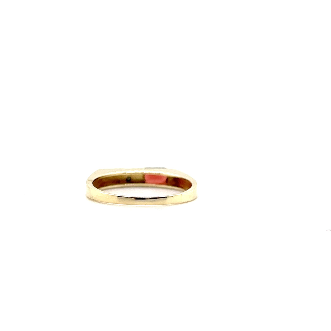 Estate 14KT Yellow Gold Squared Garnet Solitaire Band, ca. 1970's