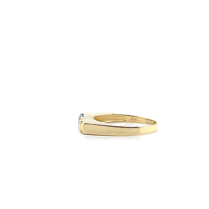 Estate 14KT Yellow Gold Blue Topaz and Diamond Band, ca. 1970's