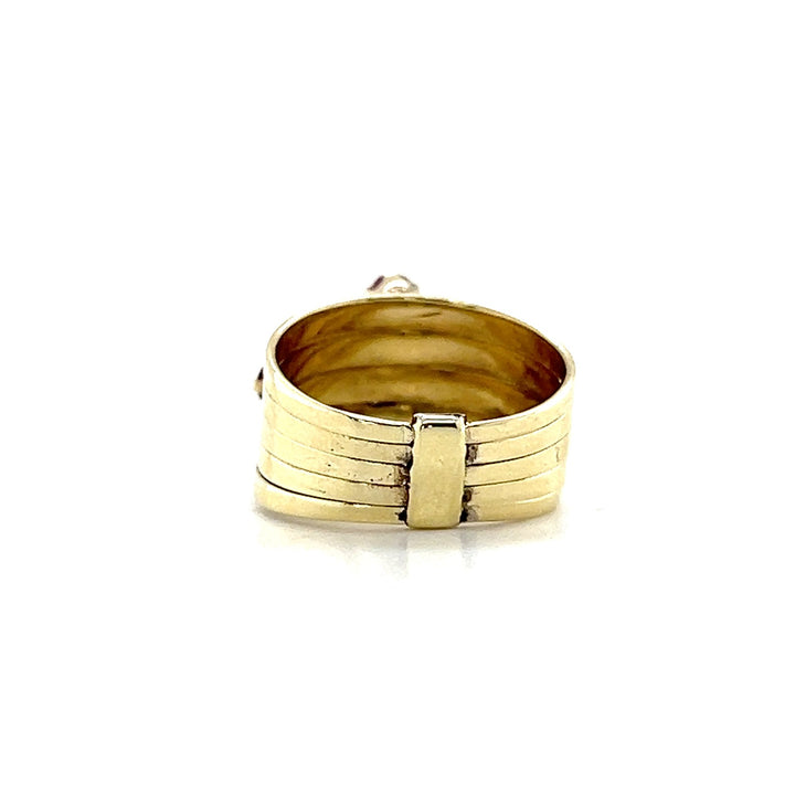 Estate 14K Yellow Gold 1.62CTW Ruby Vintage Multi-Band Ring
