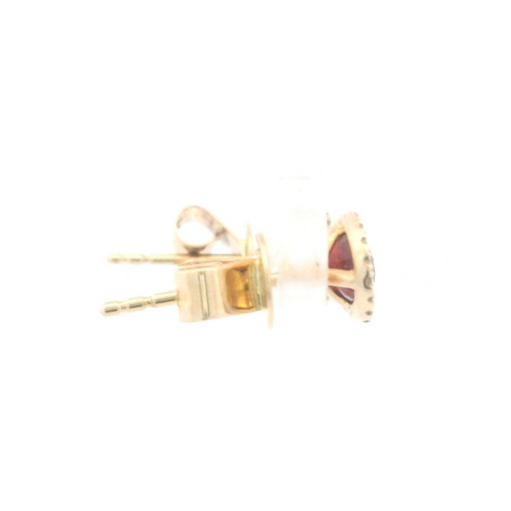 14K Yellow Gold 0.83CTW Ruby & Diamond Halo Stud Earrings