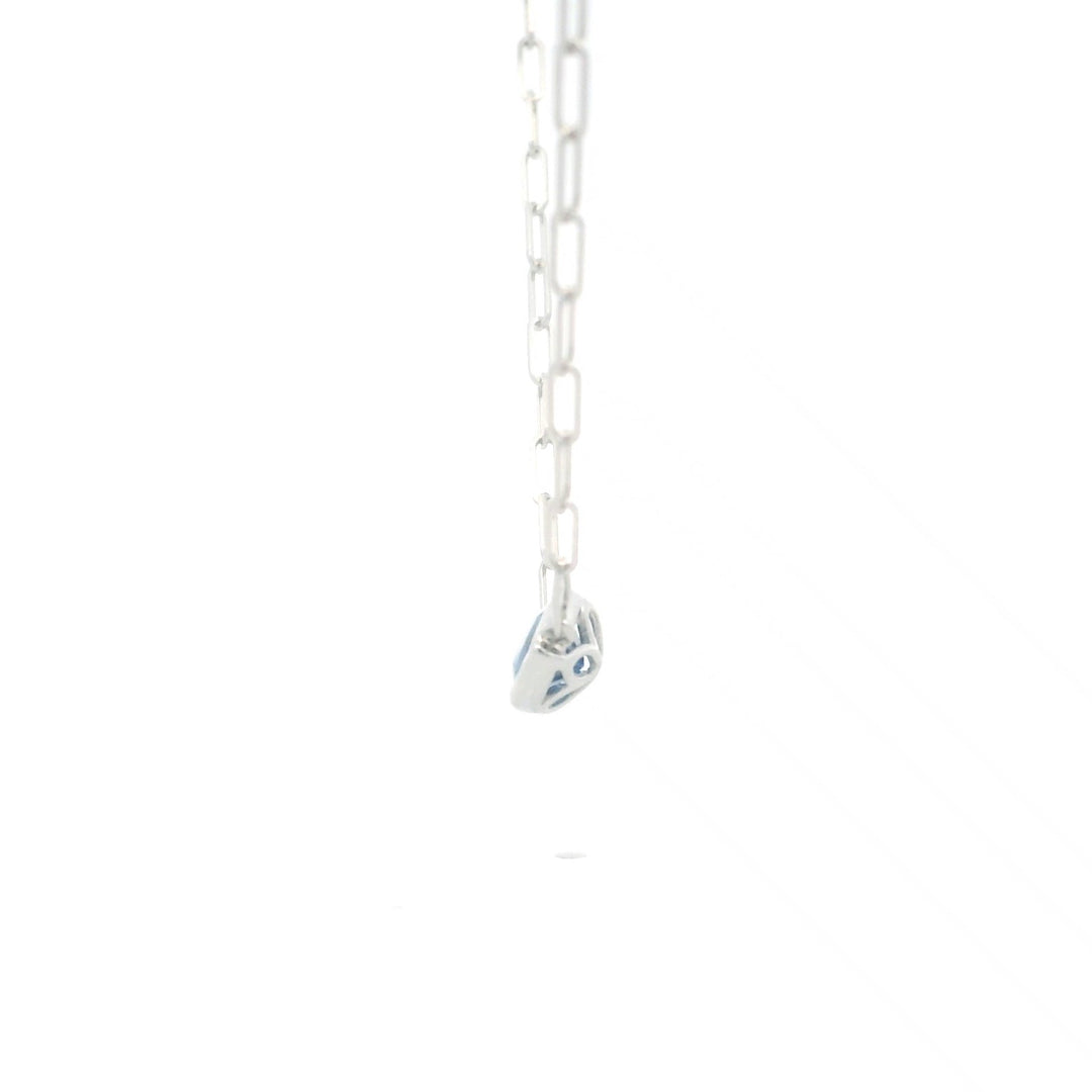 14K White Gold 0.80CTW Pear-Shaped Blue Sapphire Solitaire Necklace
