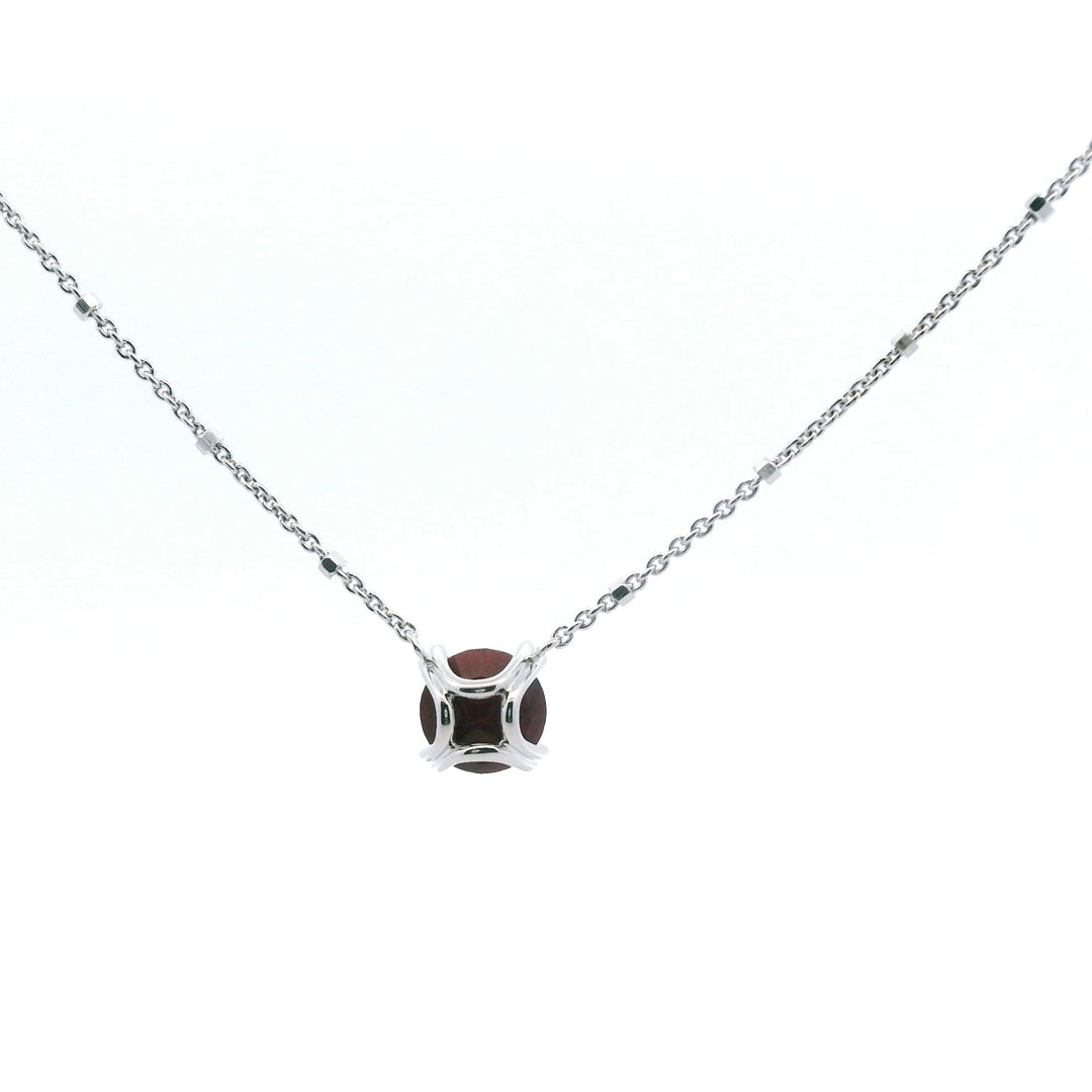 Sterling Silver Ruby Solitaire Necklace by Samuel B.