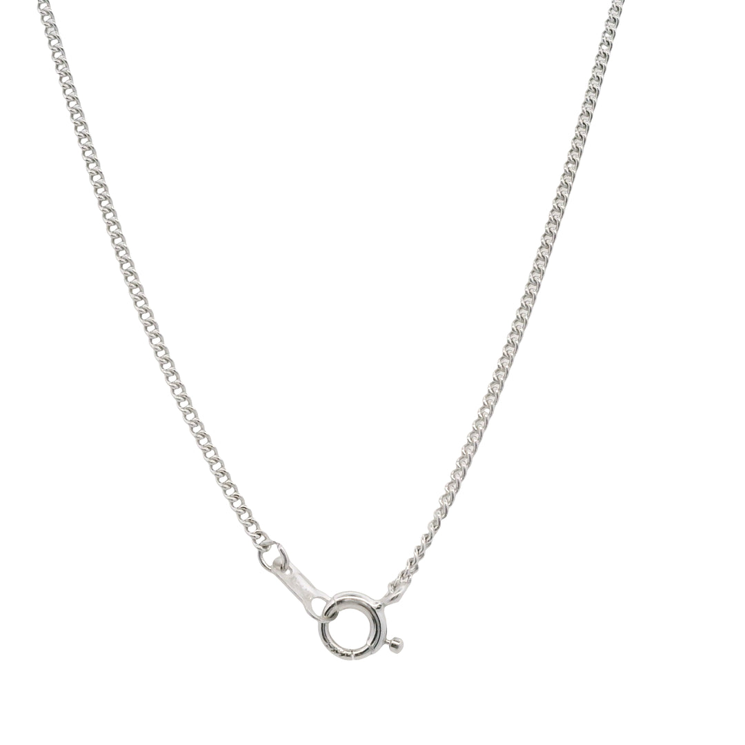 Estate 18K White Gold 1.24ctw Emerald & Diamond Drop Necklace