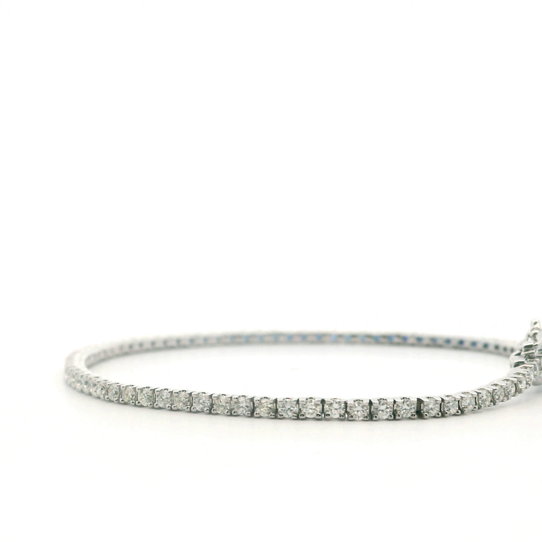 14K White Gold 2.25CTW Blue Sapphire & Diamond Half-and-Half Tennis Bracelet