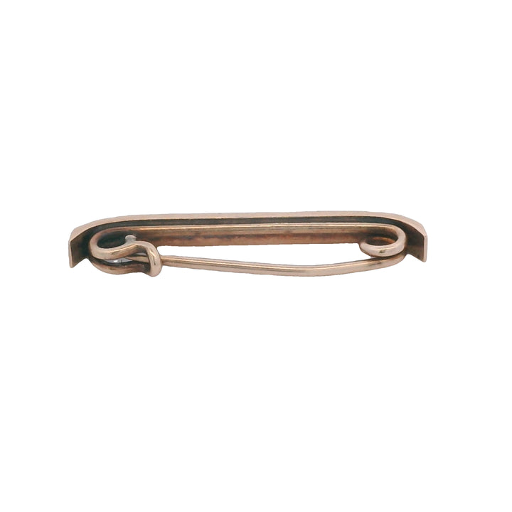 Estate 1910s 14K Yellow Gold Seed Pearl and Turquoise Lingerie Pin