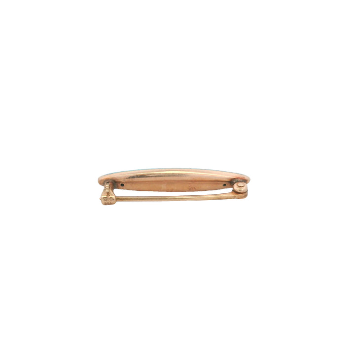 Estate 14K Yellow Gold Blue Enamel & Seed Pearl Krementz Lingerie Pin