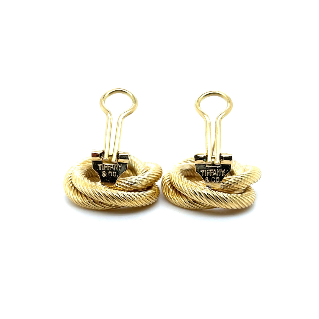 Estate 18K Yellow Gold Tiffany & Co. Open Circle Stud Earrings