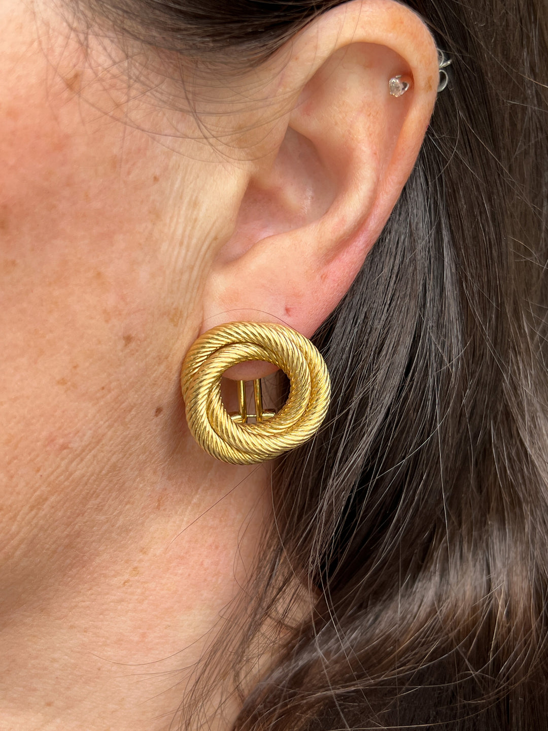 Estate 18K Yellow Gold Tiffany & Co. Open Circle Stud Earrings