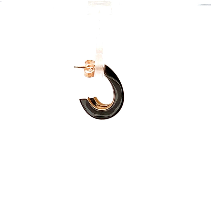 Estate 14KT Yellow Gold Hollow J-Hoop Stud Earrings, ca. 2000’s