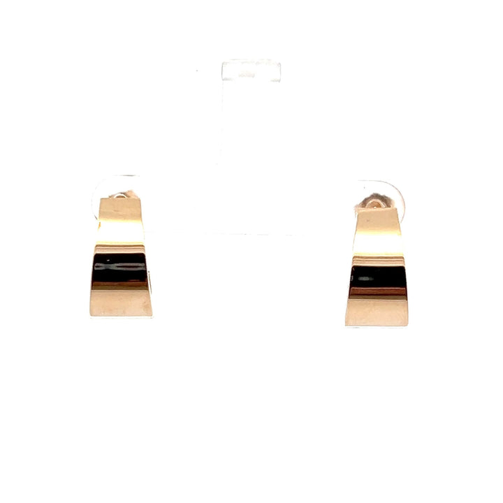 Estate 14KT Yellow Gold Hollow J-Hoop Stud Earrings, ca. 2000’s