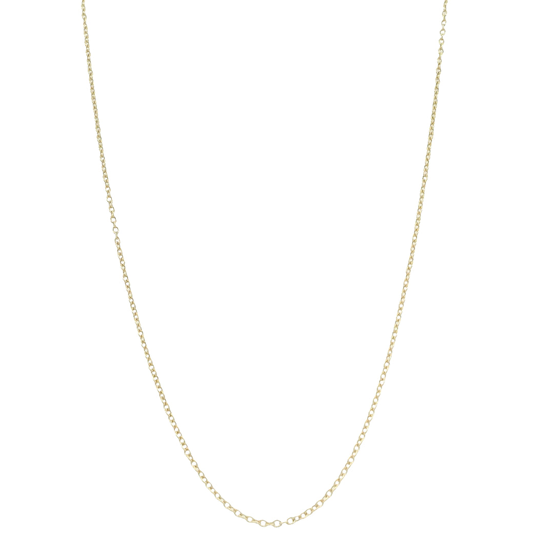 14K Yellow Gold Adjustable 16/18" Cable Chain Necklace - 0.5mm