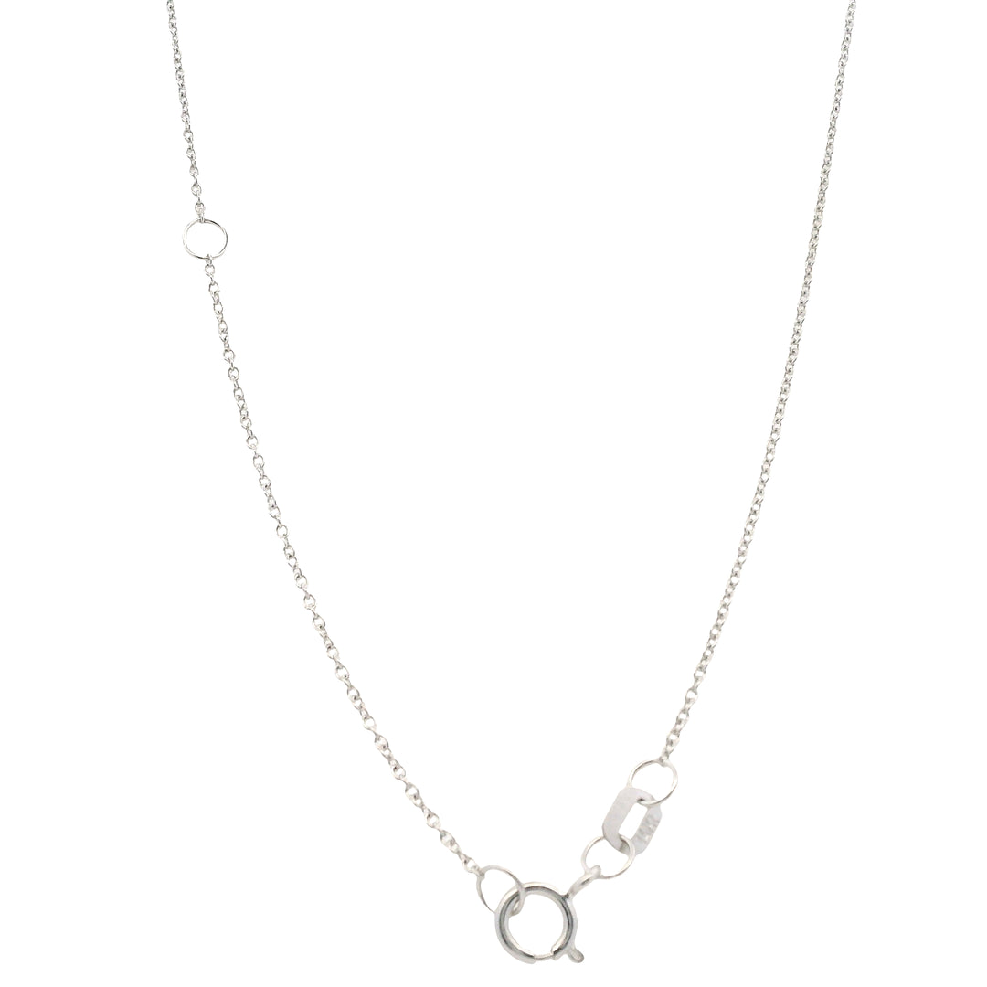 14K White Gold Adjustable Cable Chain Necklace