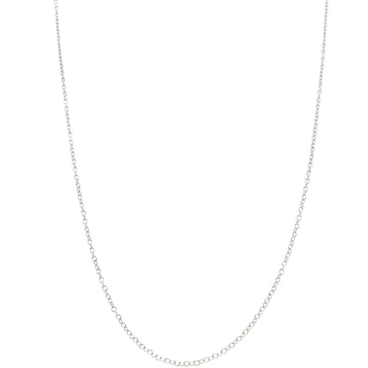 14K White Gold Adjustable Cable Chain Necklace