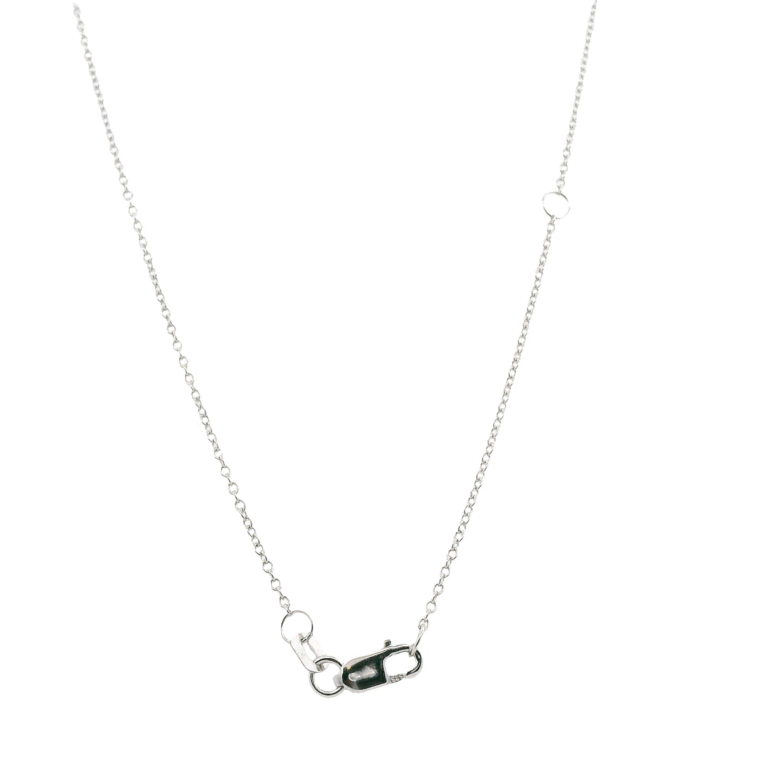 14K White Gold Adjustable Cable Chain Necklace