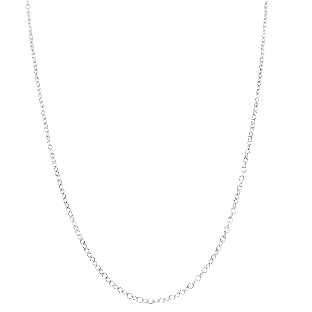 14K White Gold Adjustable Cable Chain Necklace