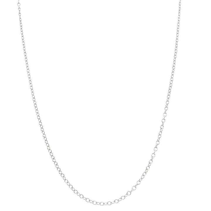 14K White Gold Adjustable Cable Chain Necklace