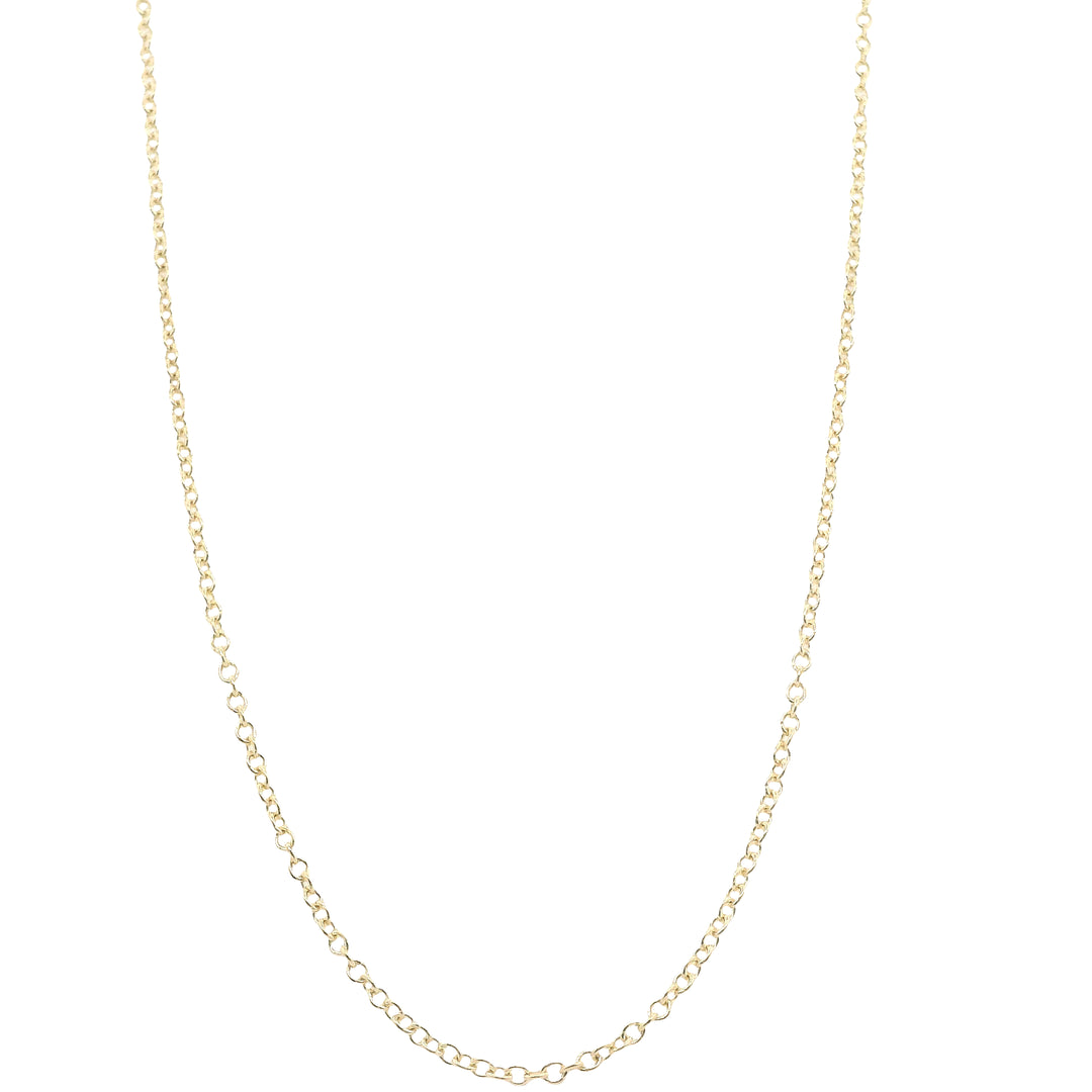 14K Yellow Gold Adjustable Cable Chain Necklace - 1.5mm