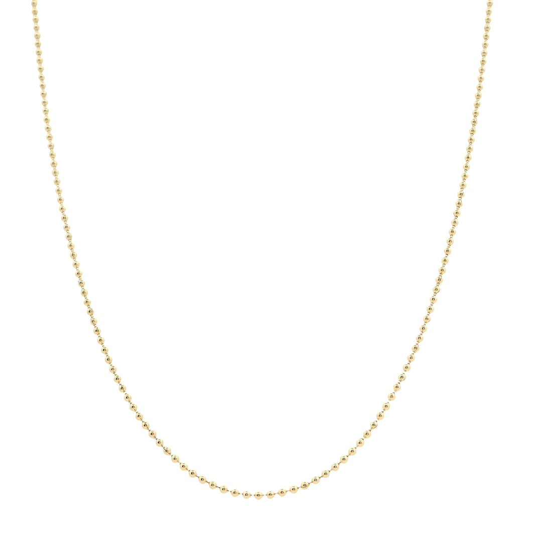 14K Yellow Gold Mini Ball Chain Necklace - 0.80mm