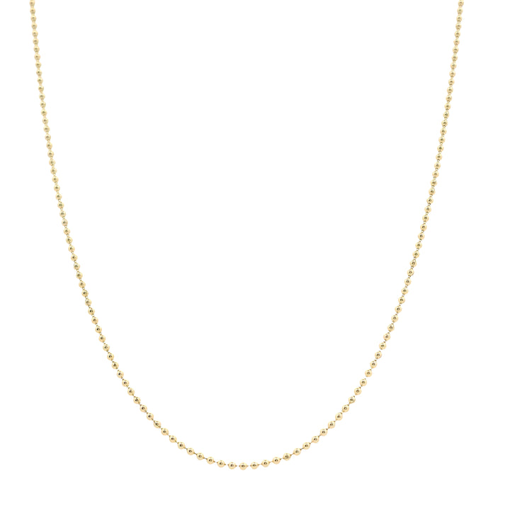 14K Yellow Gold Mini Ball Chain Necklace - 0.80mm