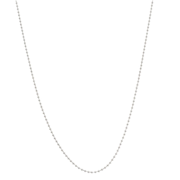 14K White Gold Mini Ball Chain Necklace - 0.80mm