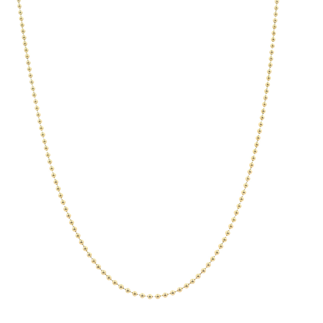 14K Yellow Gold Ball Chain Necklace - 1mm