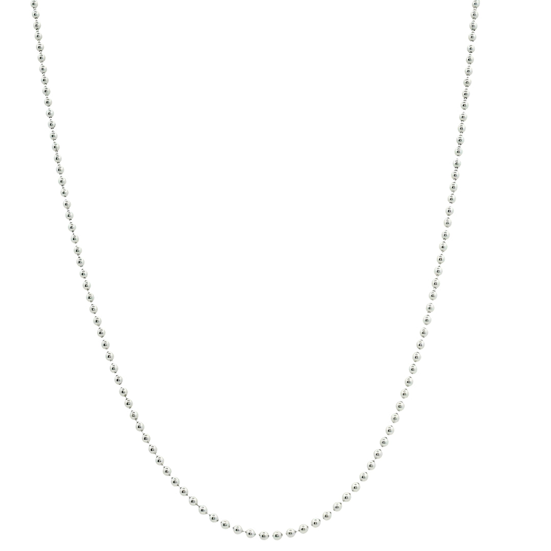 14K White Gold Ball Chain Necklace