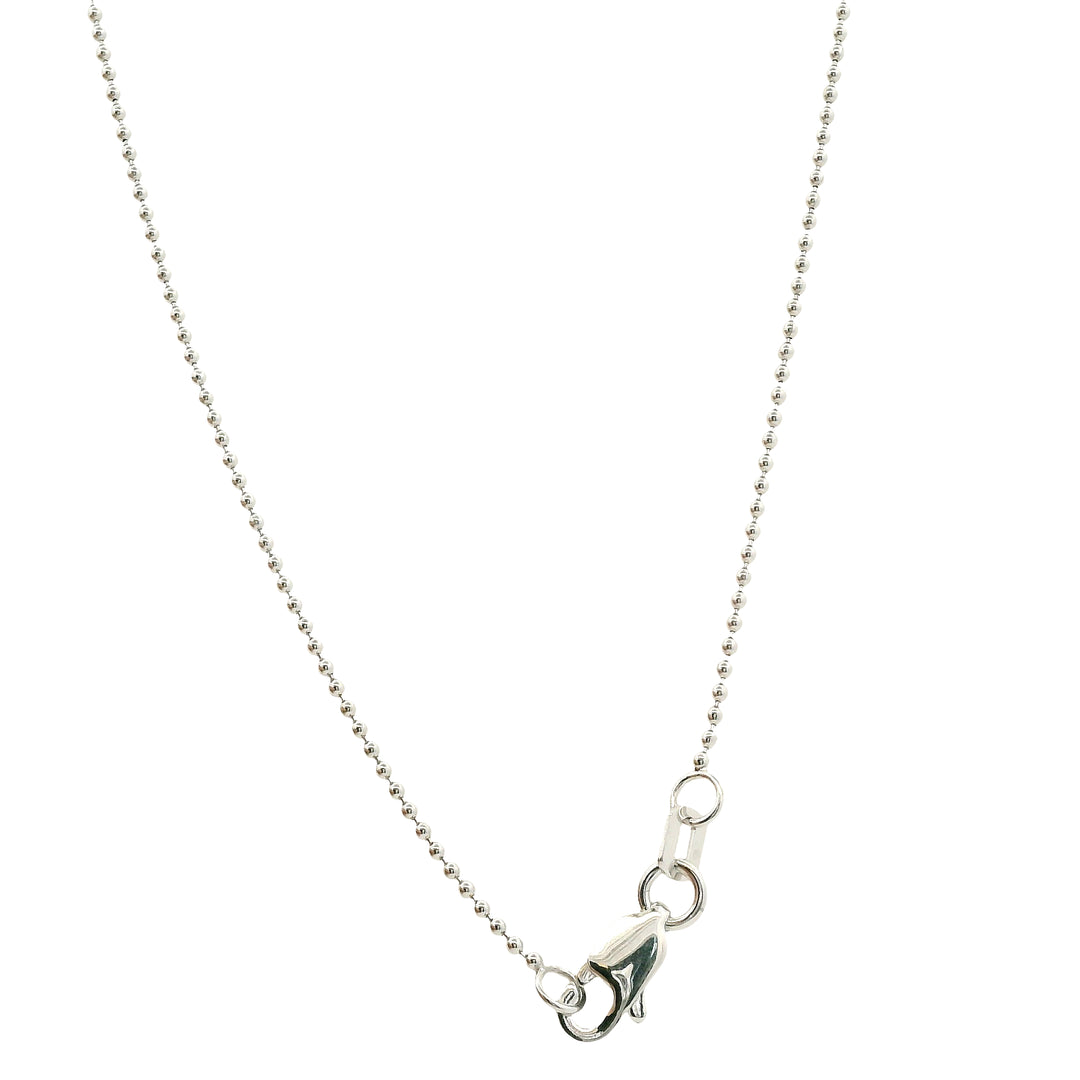 14K White Gold Ball Chain Necklace