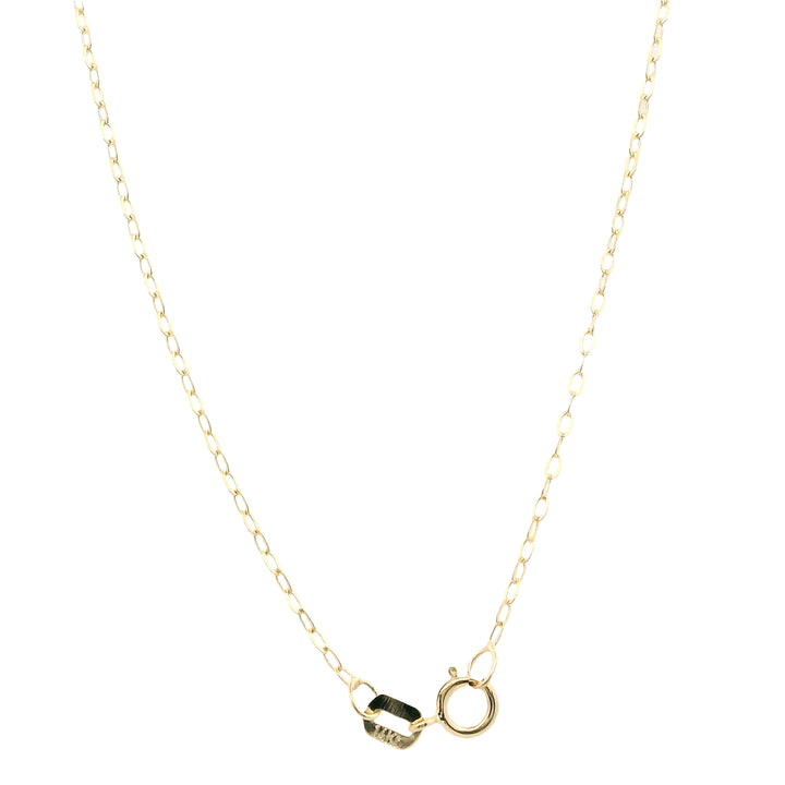 14K Yellow Gold Flat Cable Chain Necklace - 1mm