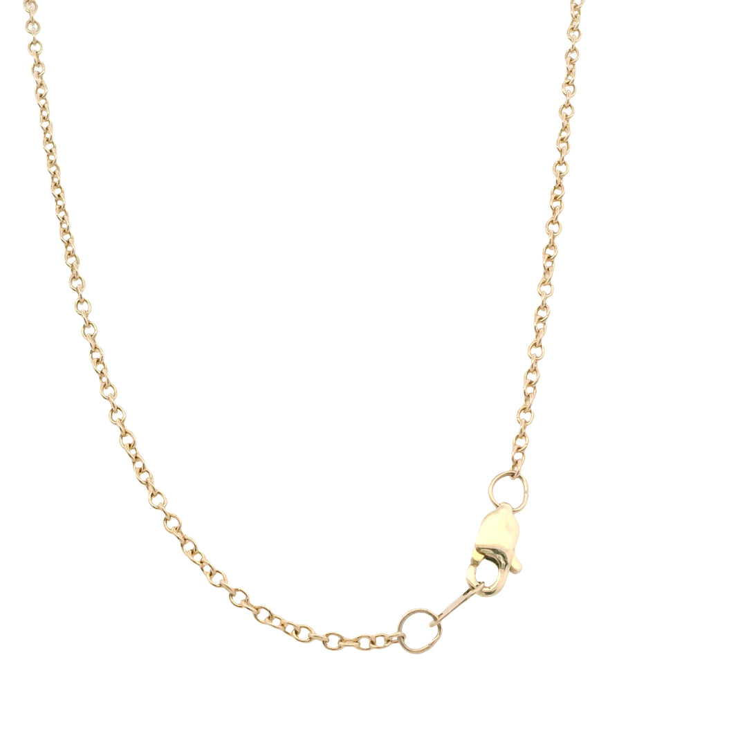 Estate 14K Yellow Gold Bar Pendant Cable Chain